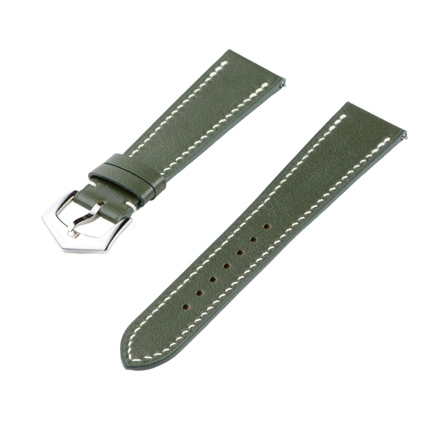 Olive Green Swift Leather Watch Strap