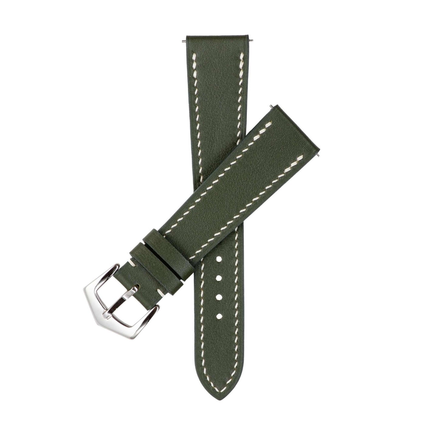 Olive Green Swift Leather Watch Strap