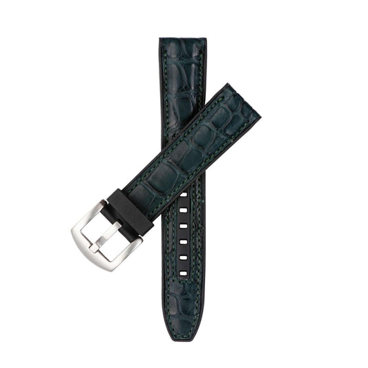 Olive Matt Alligator Watch Rubber Band