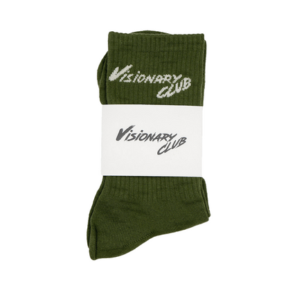 VISIONARY CREW SOCKS (OLIVE GREEN)