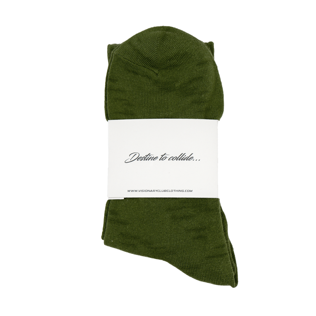 VISIONARY CREW SOCKS (OLIVE GREEN)