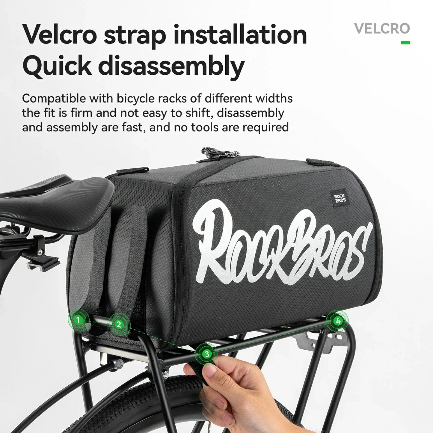 One-Piece Foldable 11L-15L Bike Rear Rack Bag