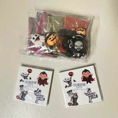 Bundle of 6 Pack Halloween Parachute Toys & 360 Halloween Temporary Tattoos