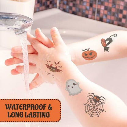 Bundle of 6 Pack Halloween Parachute Toys & 360 Halloween Temporary Tattoos