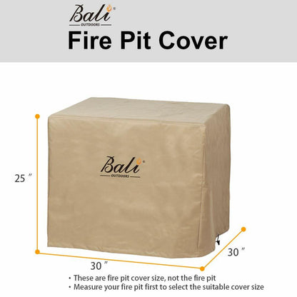 30" Square Patio Fire Pit Table Cover,Heavy Duty,Waterproof Oxford Fabric, Brown