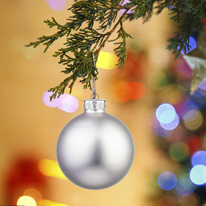 18PCS 1.8inch(45mm) Glass Christmas Ball Ornaments , Decorations, (Silver)