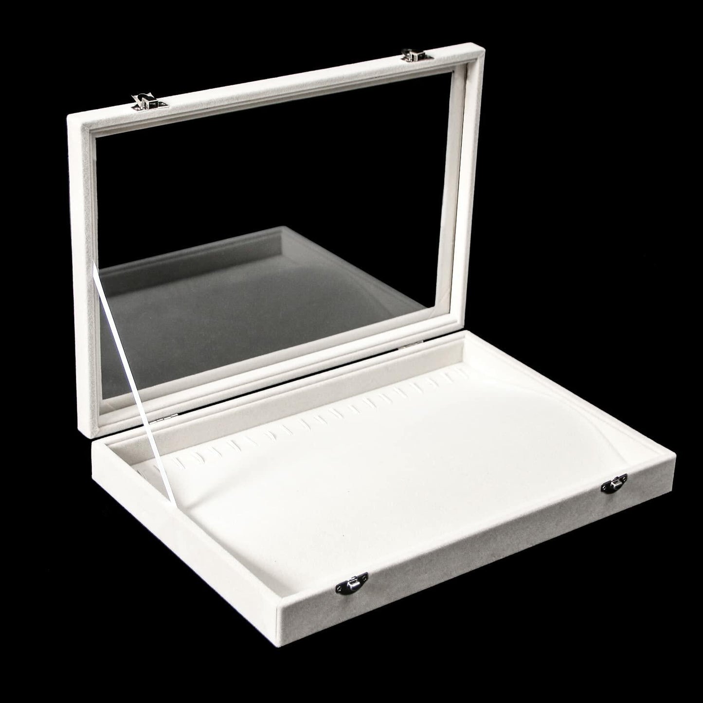 20 Hooks Necklace Organizer Holder Display Case Box, Jewelry Storage - Beige