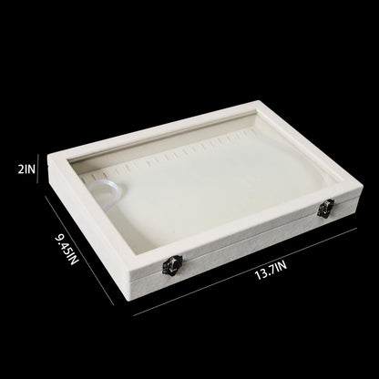 20 Hooks Necklace Organizer Holder Display Case Box, Jewelry Storage - Beige