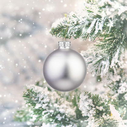 18PCS 1.8inch(45mm) Glass Christmas Ball Ornaments , Decorations, (Silver)