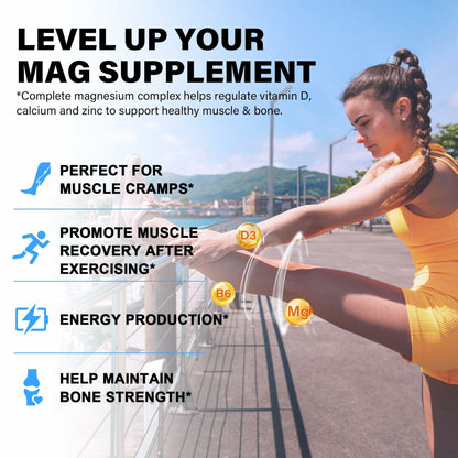 Magnesium Complex Supplement 8 Forms, 500mg Pack of 2, Total 120 Vegan Capsules
