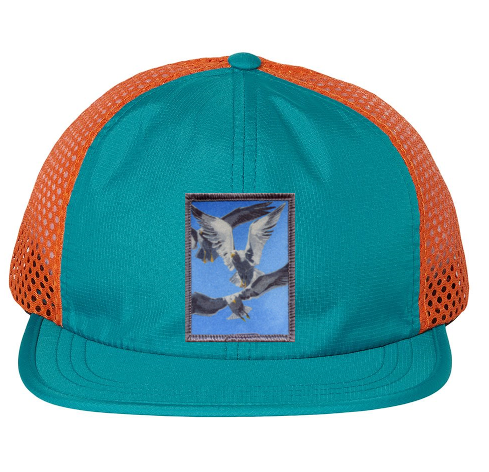 Wide Set Mesh Cap Orange/ Teal