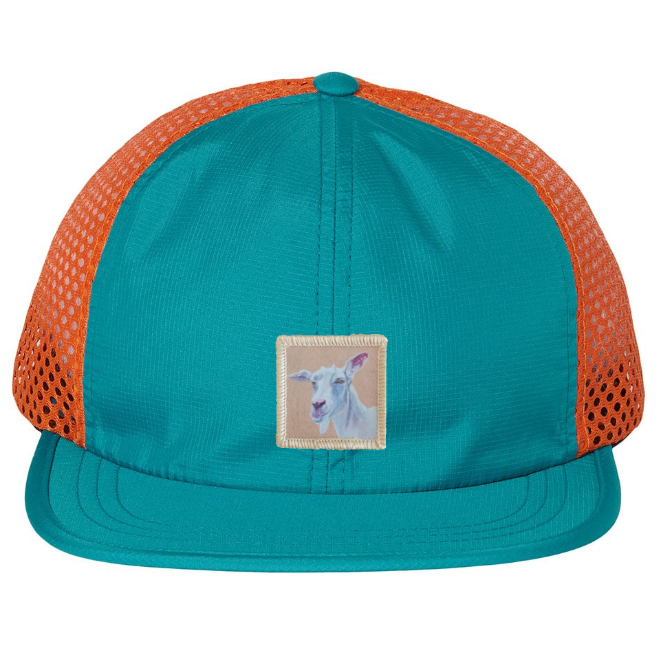 Wide Set Mesh Cap Orange/ Teal