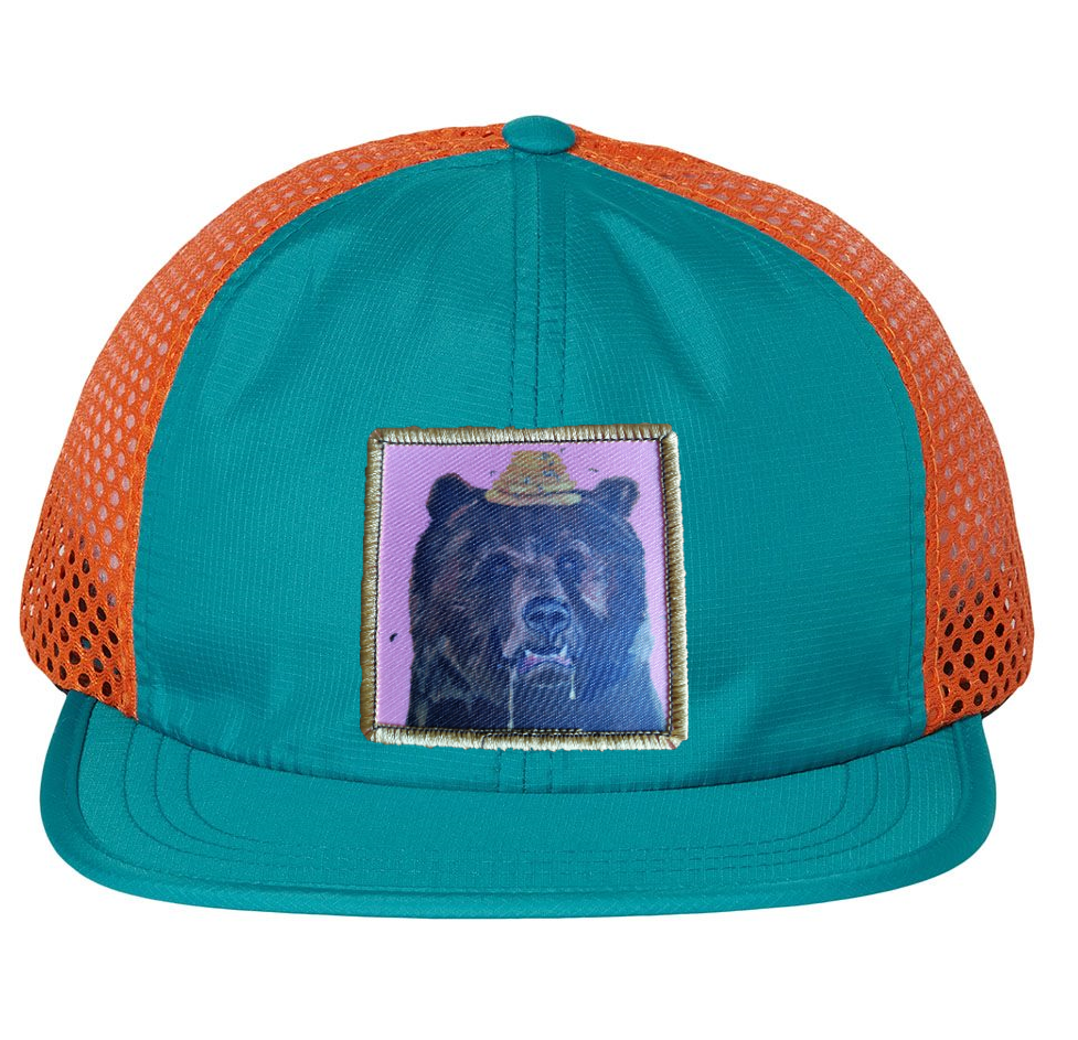 Wide Set Mesh Cap Orange/ Teal