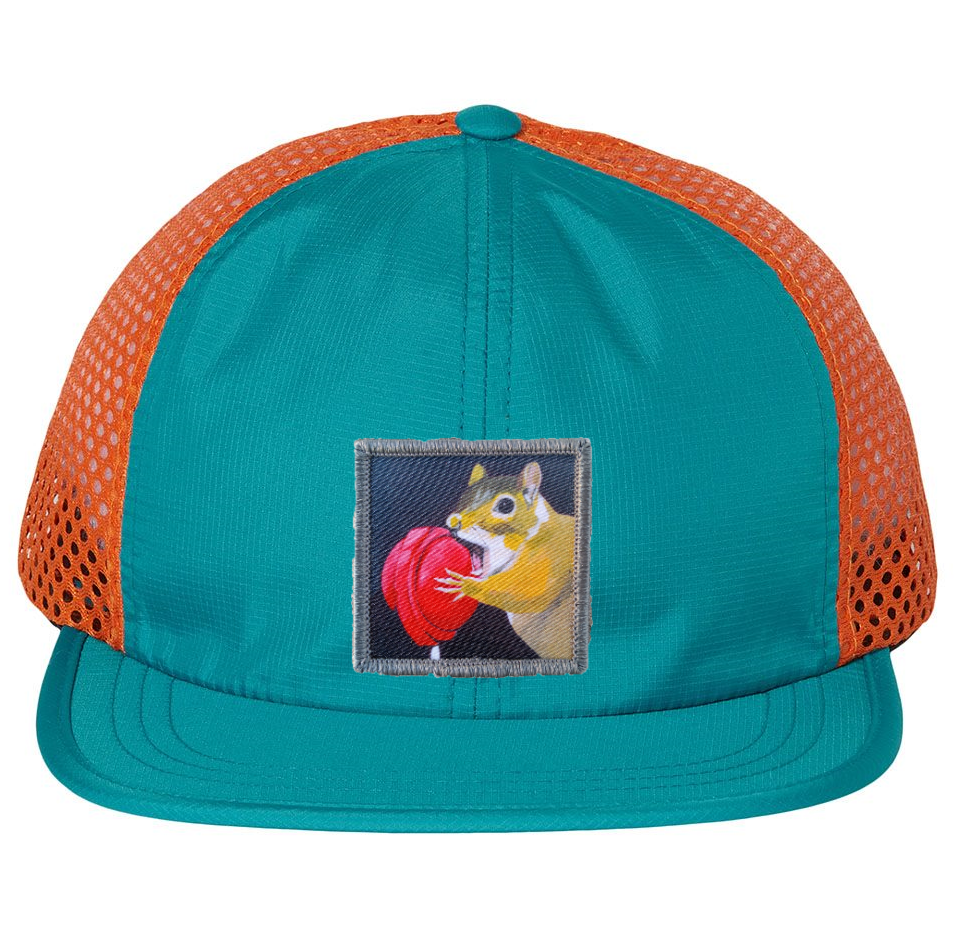 Wide Set Mesh Cap Orange/ Teal