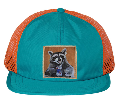 Wide Set Mesh Cap Orange/ Teal