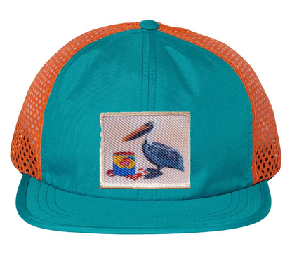 Wide Set Mesh Cap Orange/ Teal