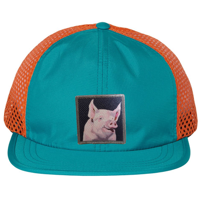 Wide Set Mesh Cap Orange/ Teal
