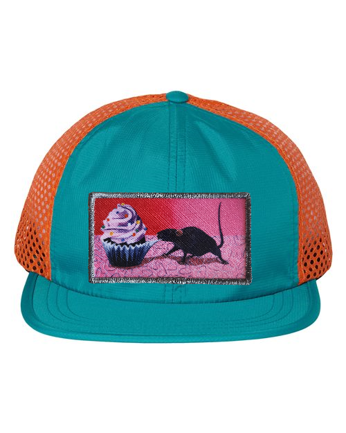 Wide Set Mesh Cap Orange/ Teal
