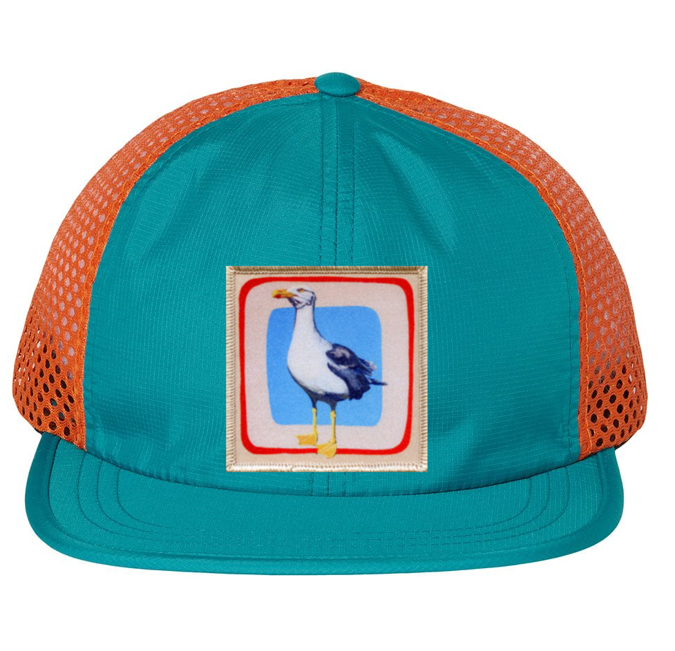Wide Set Mesh Cap Orange/ Teal