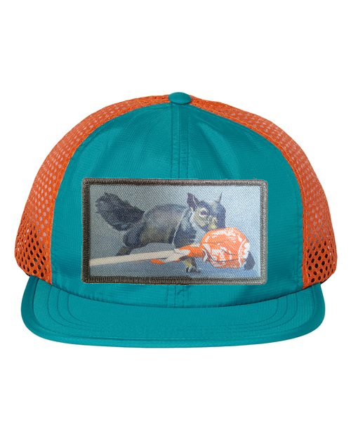Wide Set Mesh Cap Orange/ Teal