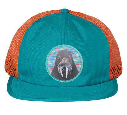 Wide Set Mesh Cap Orange/ Teal