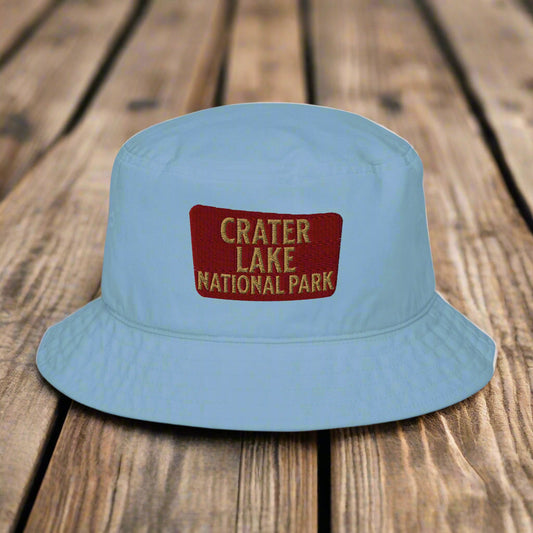 Crater Lake National Park Sign Organic Bucket Hat