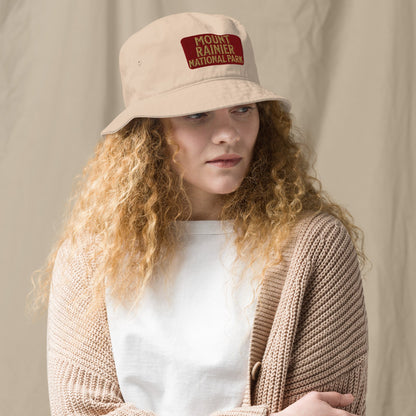 Mount Rainier National Park Sign Organic Bucket Hat