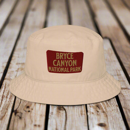 Bryce Canyon National Park Sign Embroidered Organic Bucket Hat