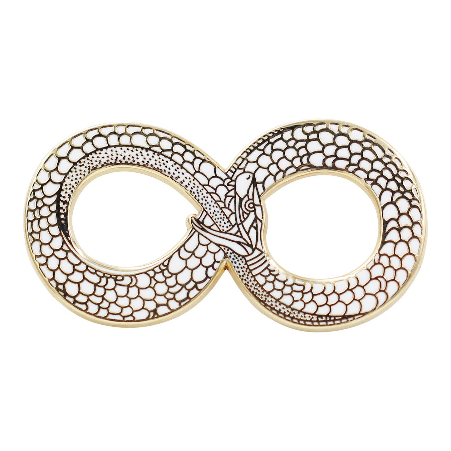 Ouroboros Enamel Pin – Occult Snake Pin with Real Gold