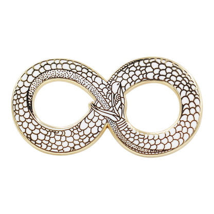 Ouroboros Enamel Pin – Occult Snake Pin with Real Gold