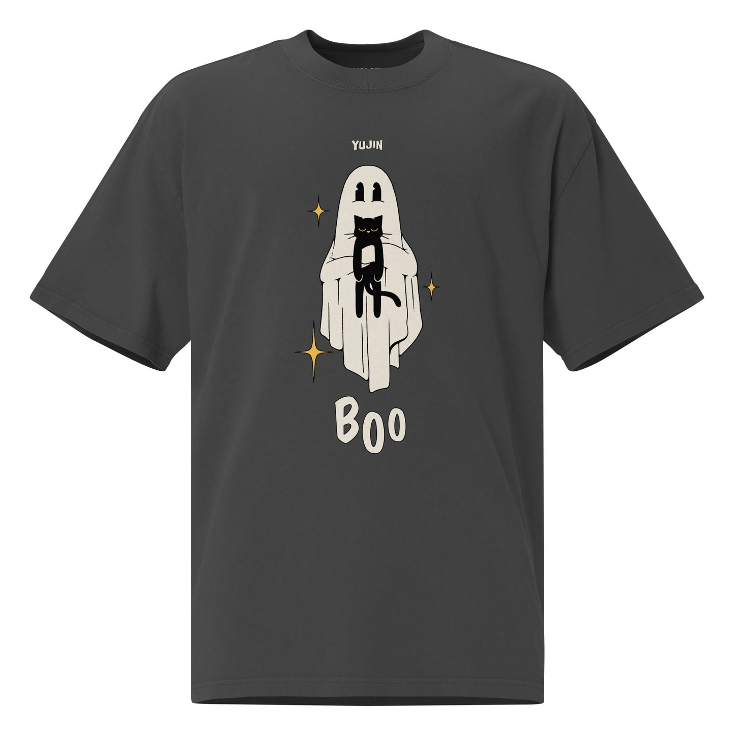 Boo! Cat Oversized Faded T-Shirt