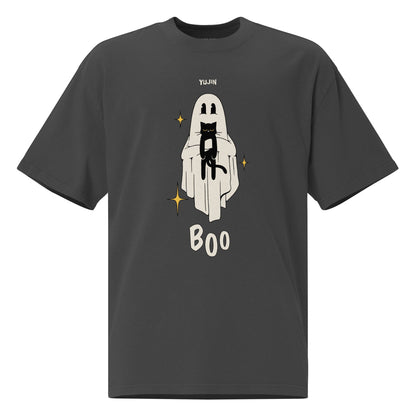 Boo! Cat Oversized Faded T-Shirt