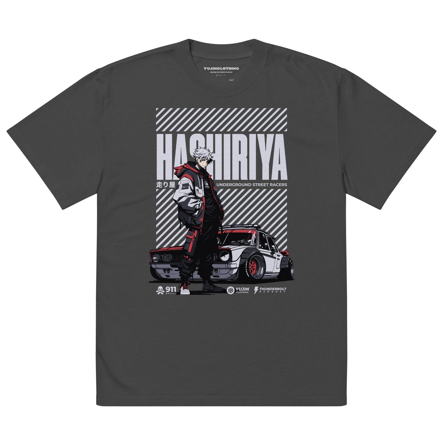 Hashiriya Oversized Faded Car T-Shirt