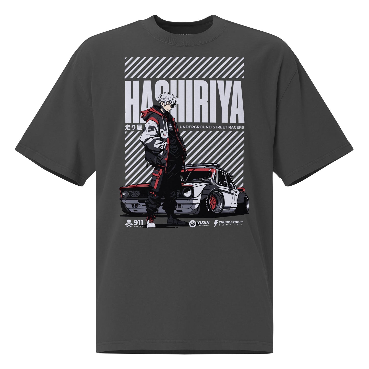 Hashiriya Oversized Faded Car T-Shirt