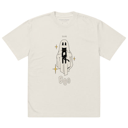 Boo! Cat Oversized Faded T-Shirt