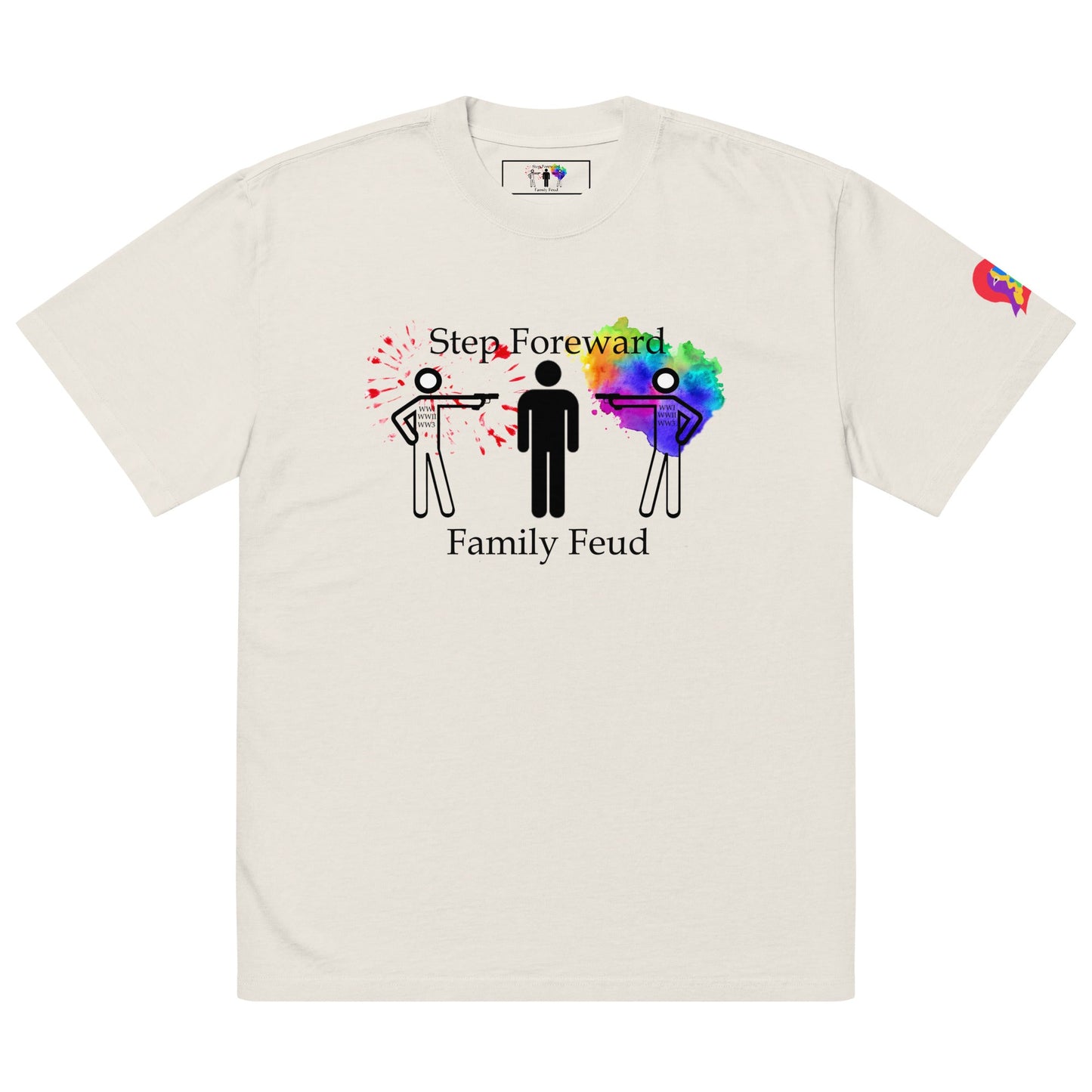 Step Foreword Family Feud Oversized faded t-shirt