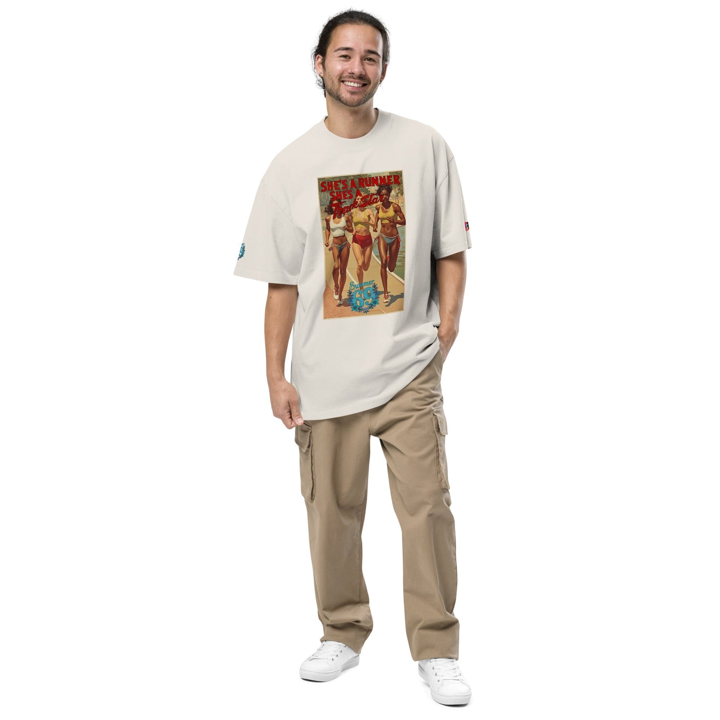 She's a Runner, She's a TrackStar Oversized Faded T-shirt