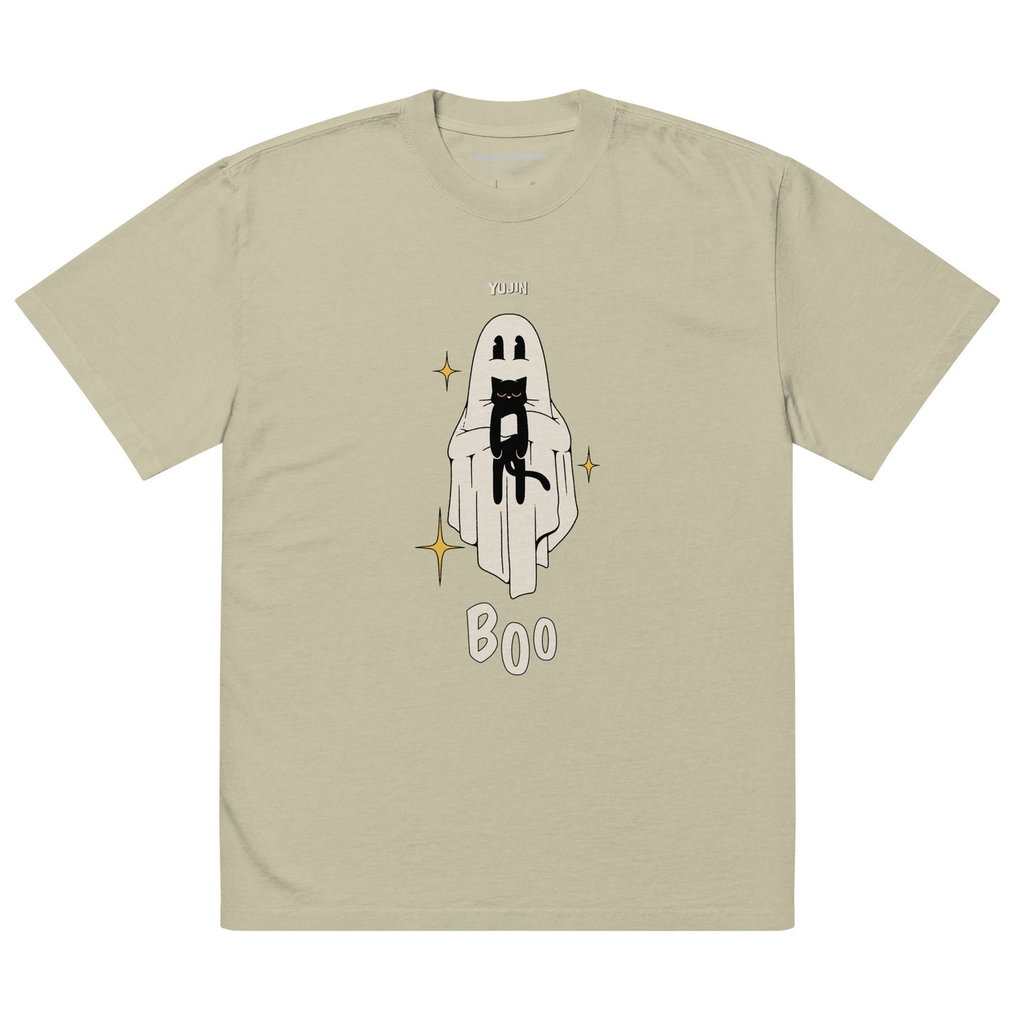 Boo! Cat Oversized Faded T-Shirt
