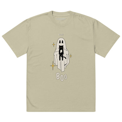 Boo! Cat Oversized Faded T-Shirt