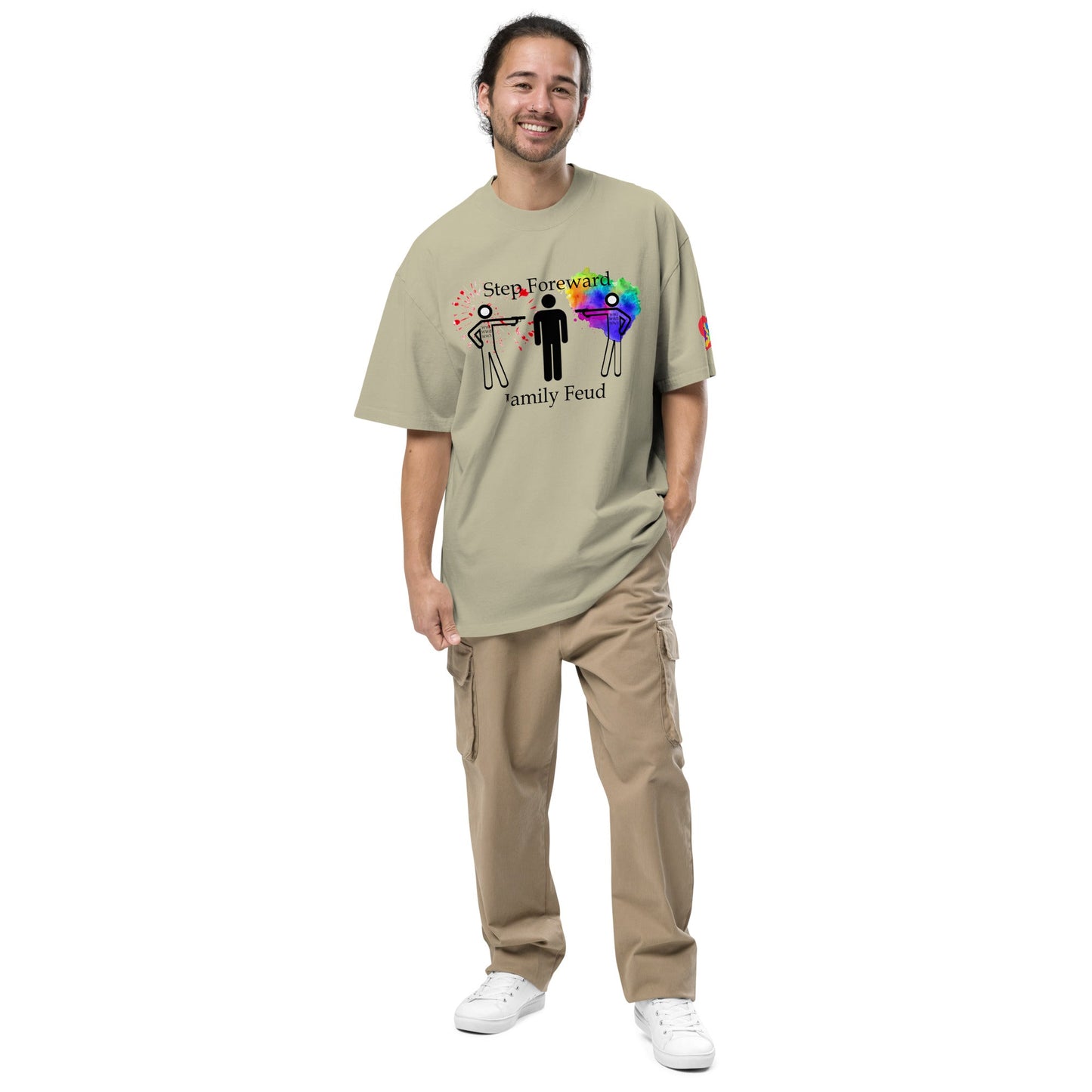 Step Foreword Family Feud Oversized faded t-shirt