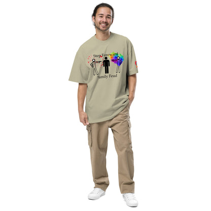 Step Foreword Family Feud Oversized faded t-shirt