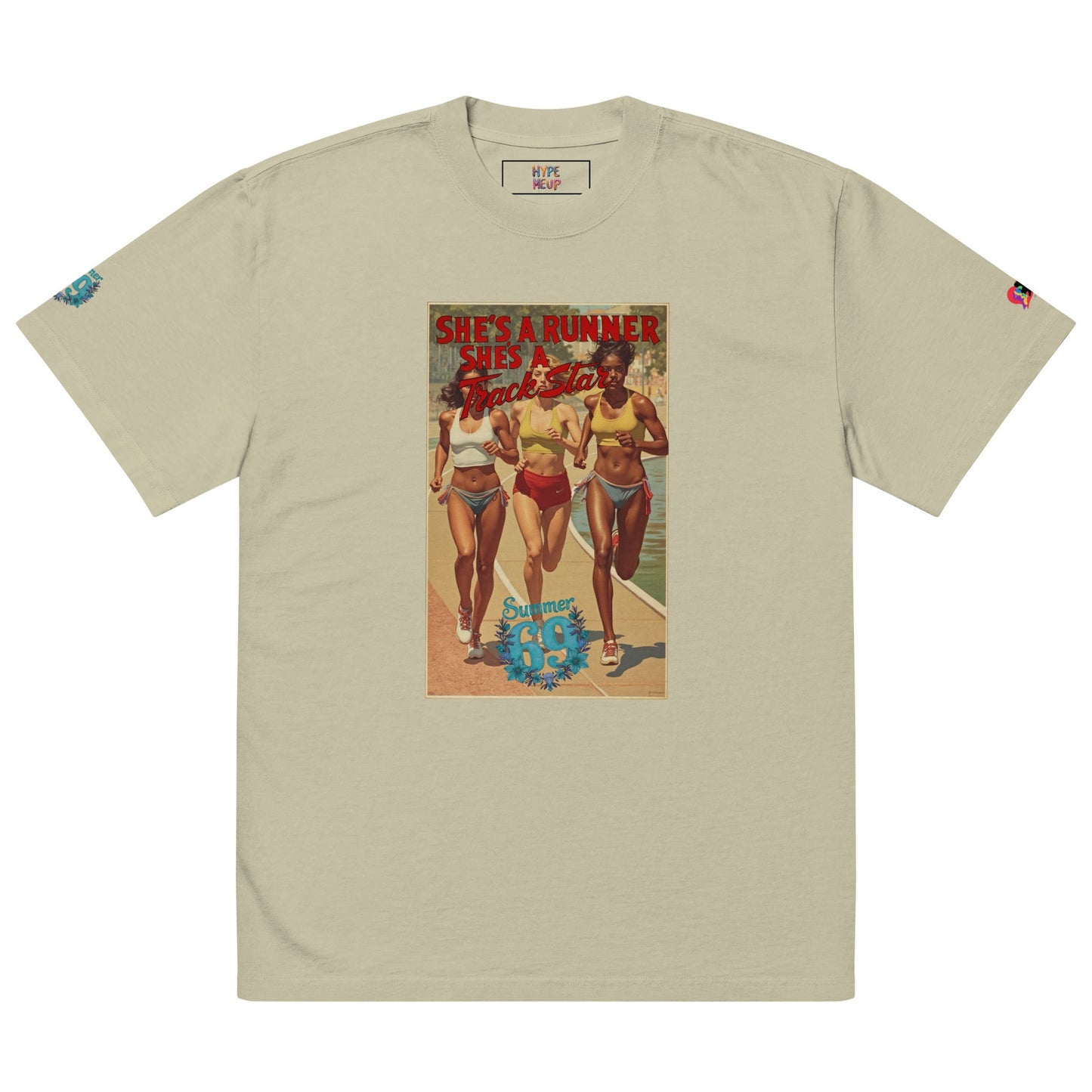 She's a Runner, She's a TrackStar Oversized Faded T-shirt