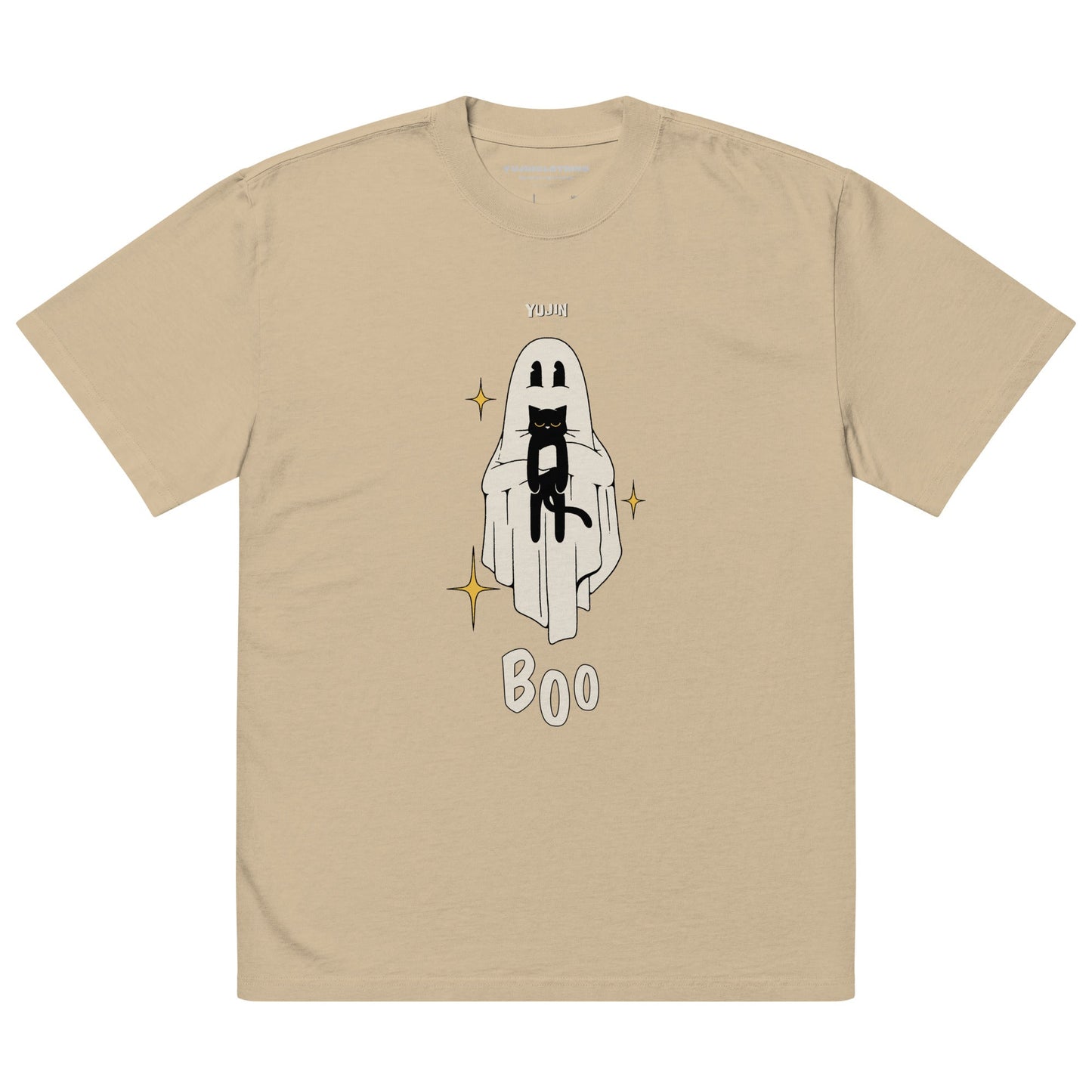 Boo! Cat Oversized Faded T-Shirt
