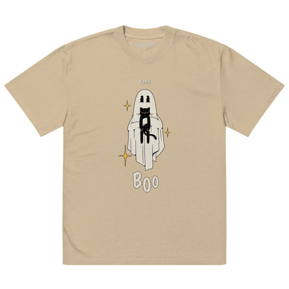 Boo! Cat Oversized Faded T-Shirt