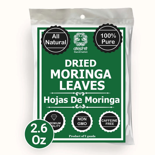Akshit Moringa (Oleifera) Tea Leaves – Herbal Tea, 100% Natural Moringa Leaves, Boosts Energy & Immunity - 2.6 oz