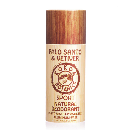 PALO SANTO & VETIVER - Natural Detox Deodorant - Sport - Plastic-Free - Aluminum-Free 3.2 oz