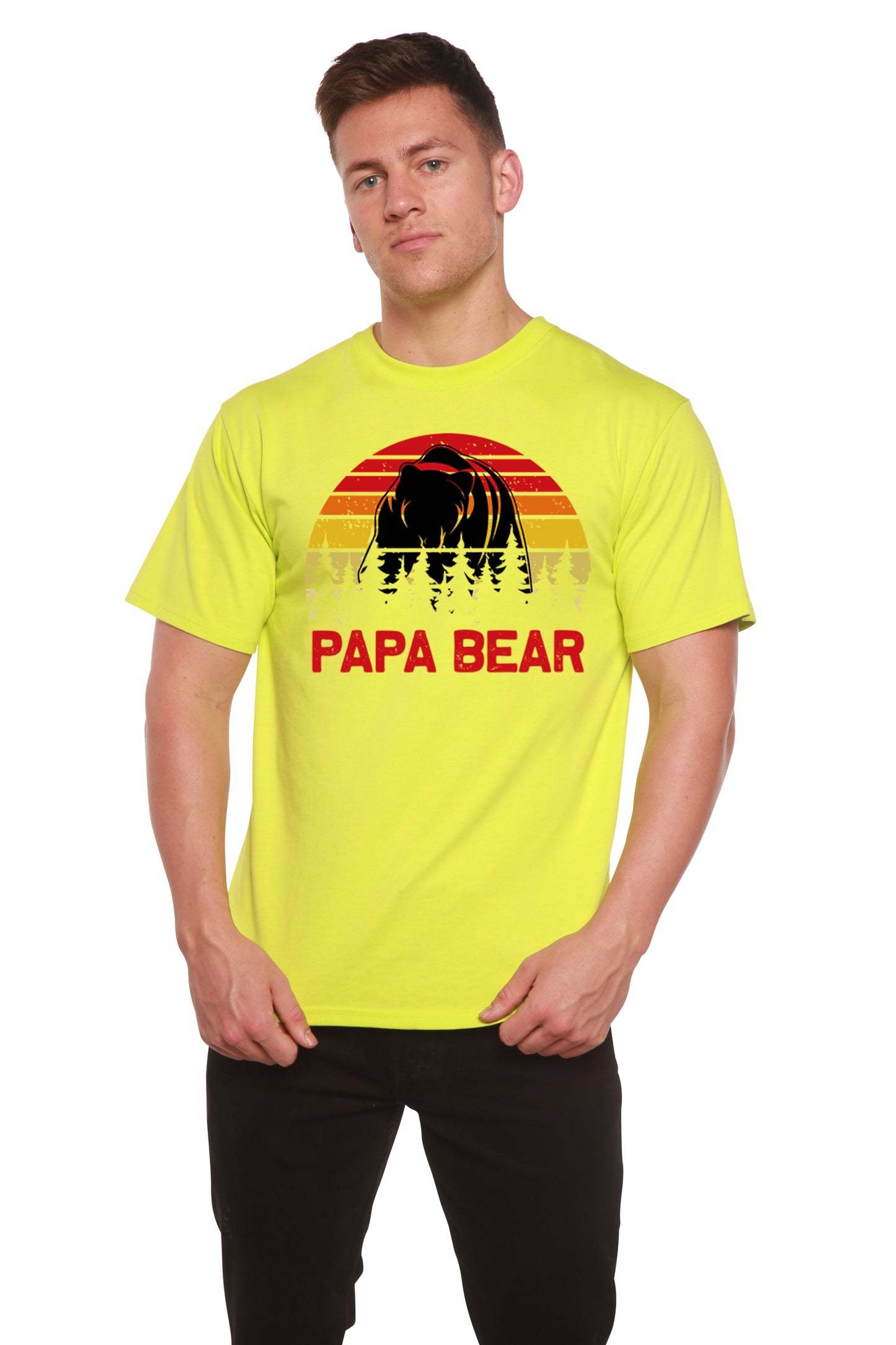 Papa Bear Men's Bamboo Viscose/Organic Cotton Short Sleeve Graphic T-Shirt