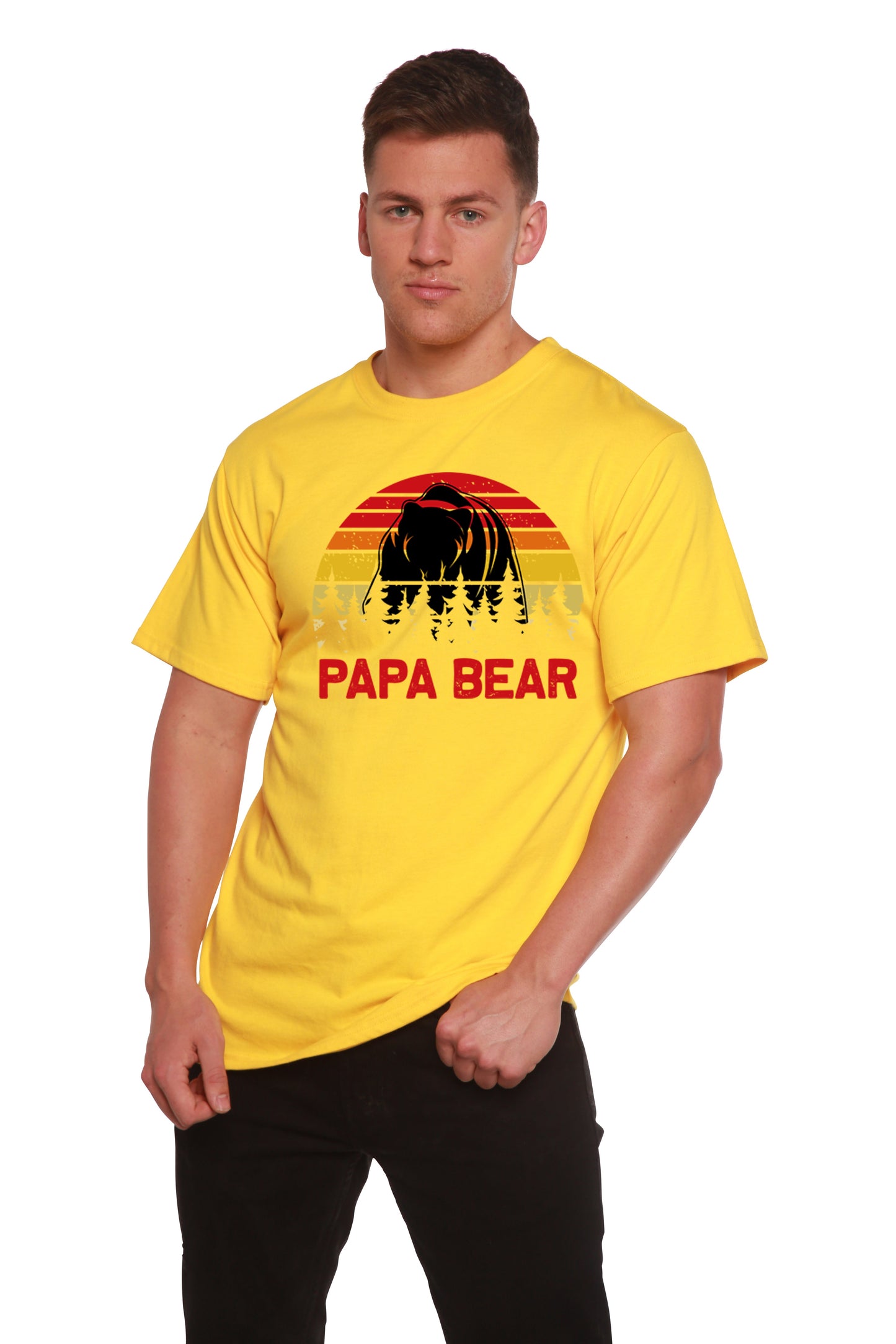 Papa Bear Men's Bamboo Viscose/Organic Cotton Short Sleeve Graphic T-Shirt