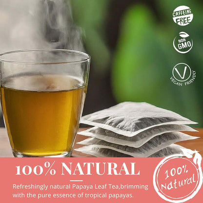 Papaya Leaf Tea Bags 75 Count – Caffeine-Free Herbal Tea for Immunity & Digestion