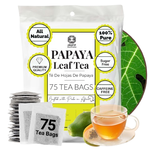 Papaya Leaf Tea Bags 75 Count – Caffeine-Free Herbal Tea for Immunity & Digestion